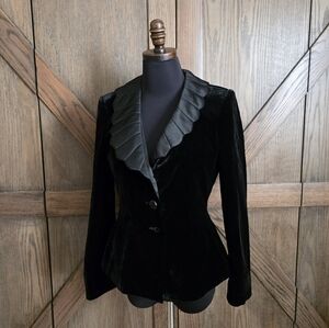 Armani Collezioni Black Velvet Jacket with Satin Collar